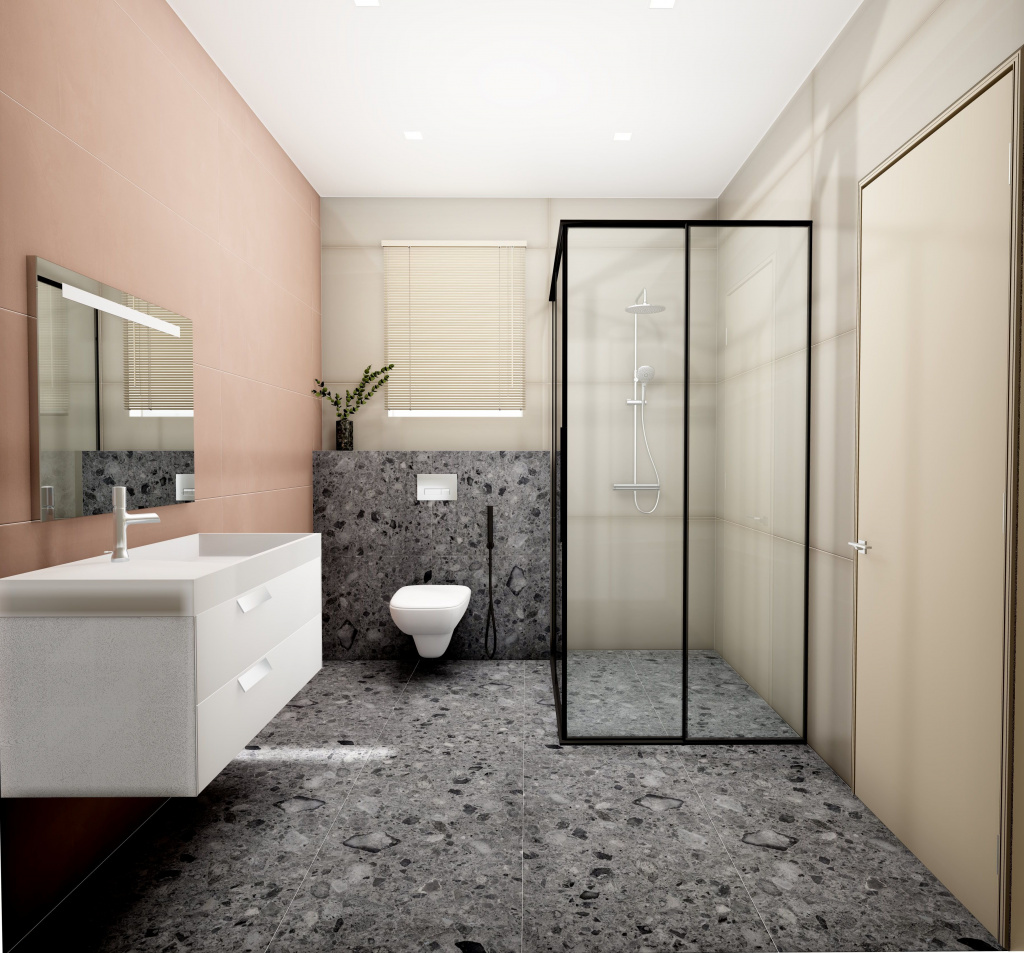 Проект№2. Элегантная ванная комната с цветовыми акцентами. 